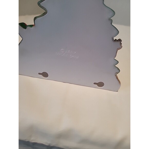 Vintage Plastic  Christmas Tree Scene Santa  Snowman Reindeer Wall Hanging 6" - Picture 9 of 16